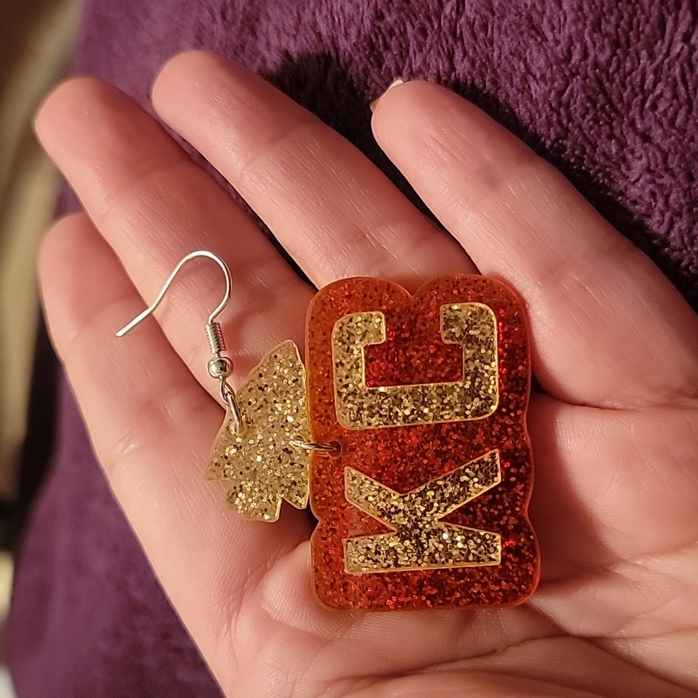 3/$25 Oversized football earrings